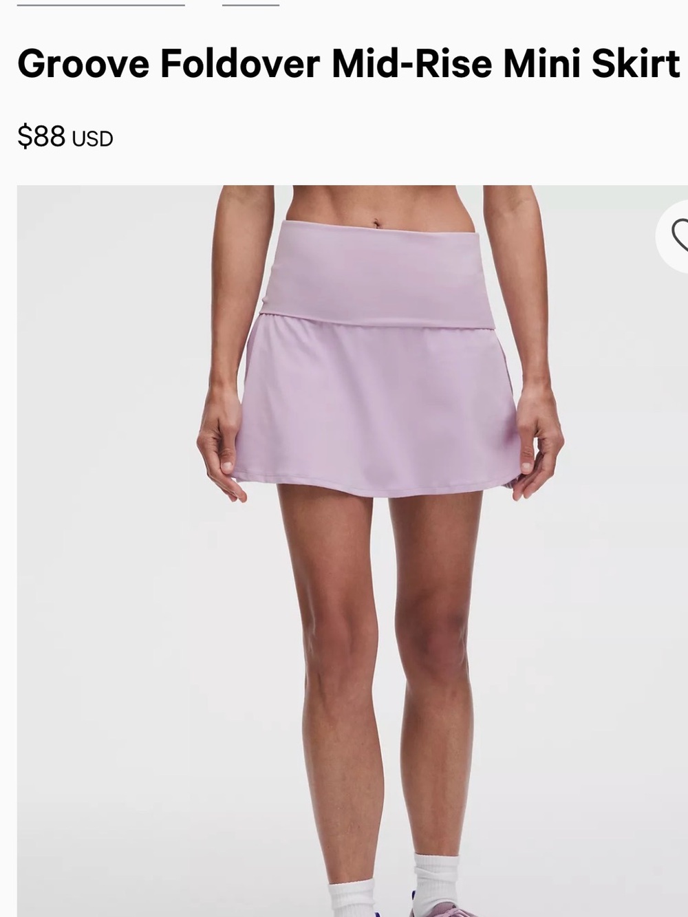 NWTS Lululemon Groove Mini Skirt
Size 4